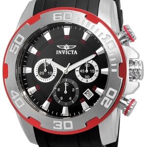 Invicta Black and Red Chronograph Watch